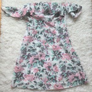 ASOS Floral Fit and Flare Off The Shoulder Dress